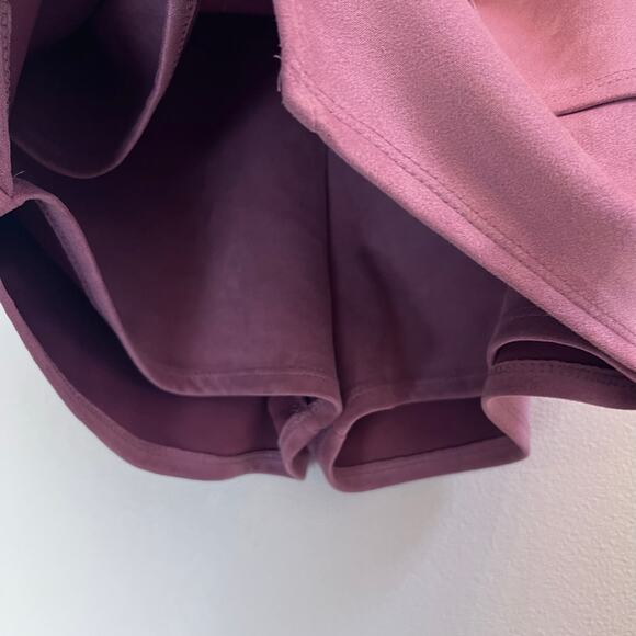 Blue Blush Shorts Skort Tea Rose Pink Micro Suede Mini Skirt Overlapped Stretchy - Picture 3 of 5